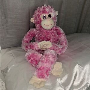23” Pink Punch the Monkey hanging plush with Velcro hands and feet NWOT